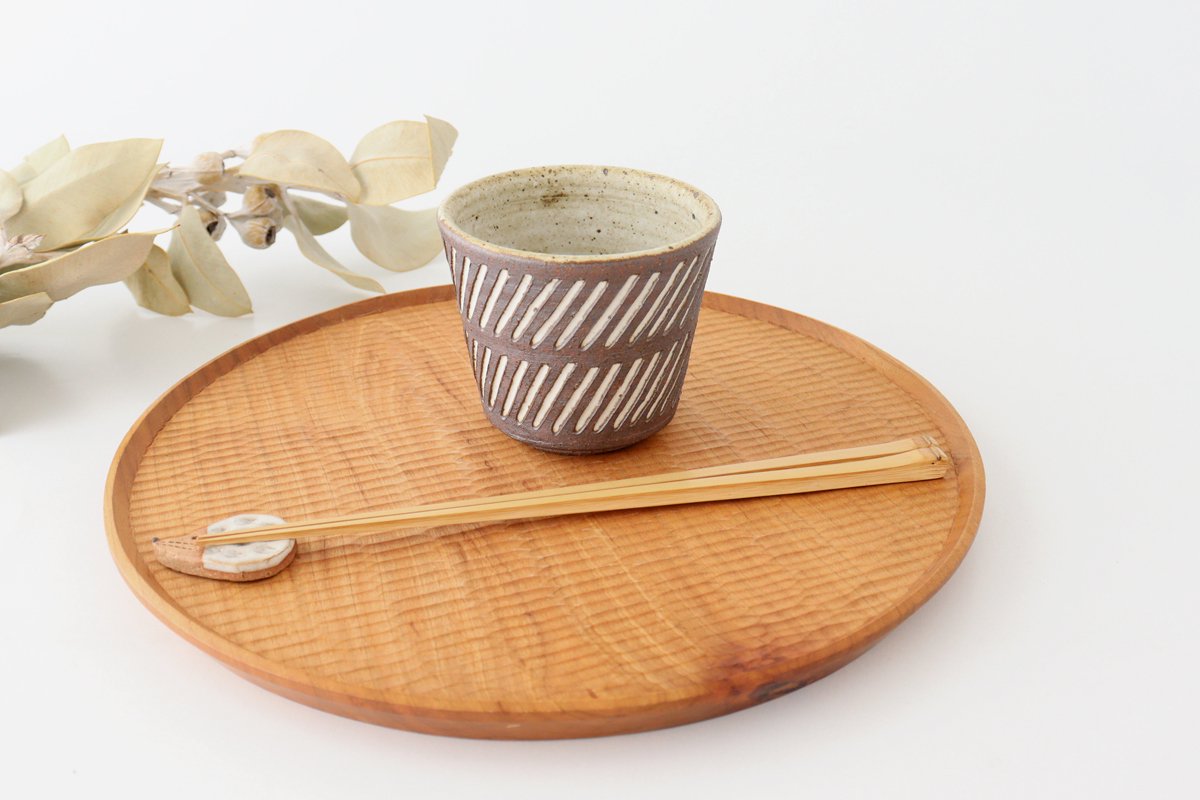 tomaru Japanese Cup Diagonal Shinogi | Yunomi Shigaraki Ware-Detail5