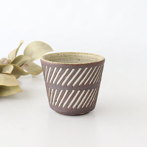 tomaru Japanese Cup Diagonal Shinogi | Yunomi Shigaraki Ware-Detail6