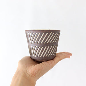 tomaru Japanese Cup Diagonal Shinogi | Yunomi Shigaraki Ware-Detail8