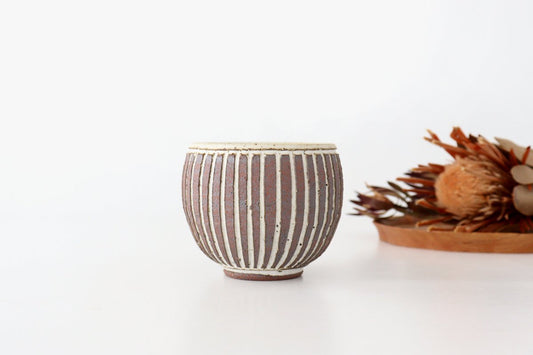 tomaru Japanese Cup Vertical Shinogi | Yunomi Shigaraki Ware-TOP