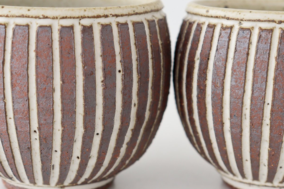 tomaru Japanese Cup Vertical Shinogi | Yunomi Shigaraki Ware-Detail3