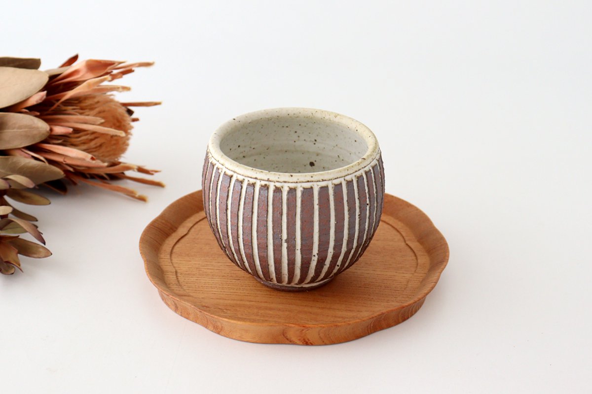 tomaru Japanese Cup Vertical Shinogi | Yunomi Shigaraki Ware-Detail6