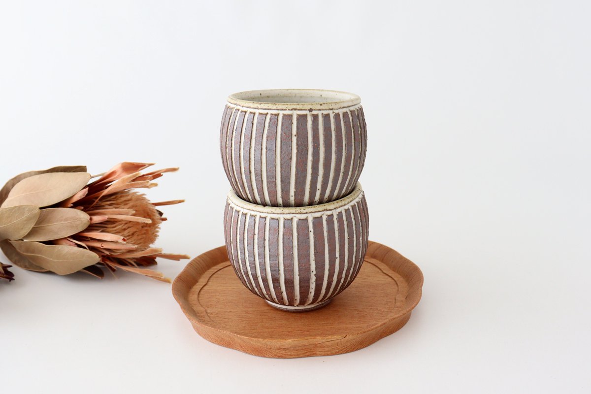 tomaru Japanese Cup Vertical Shinogi | Yunomi Shigaraki Ware-Detail8