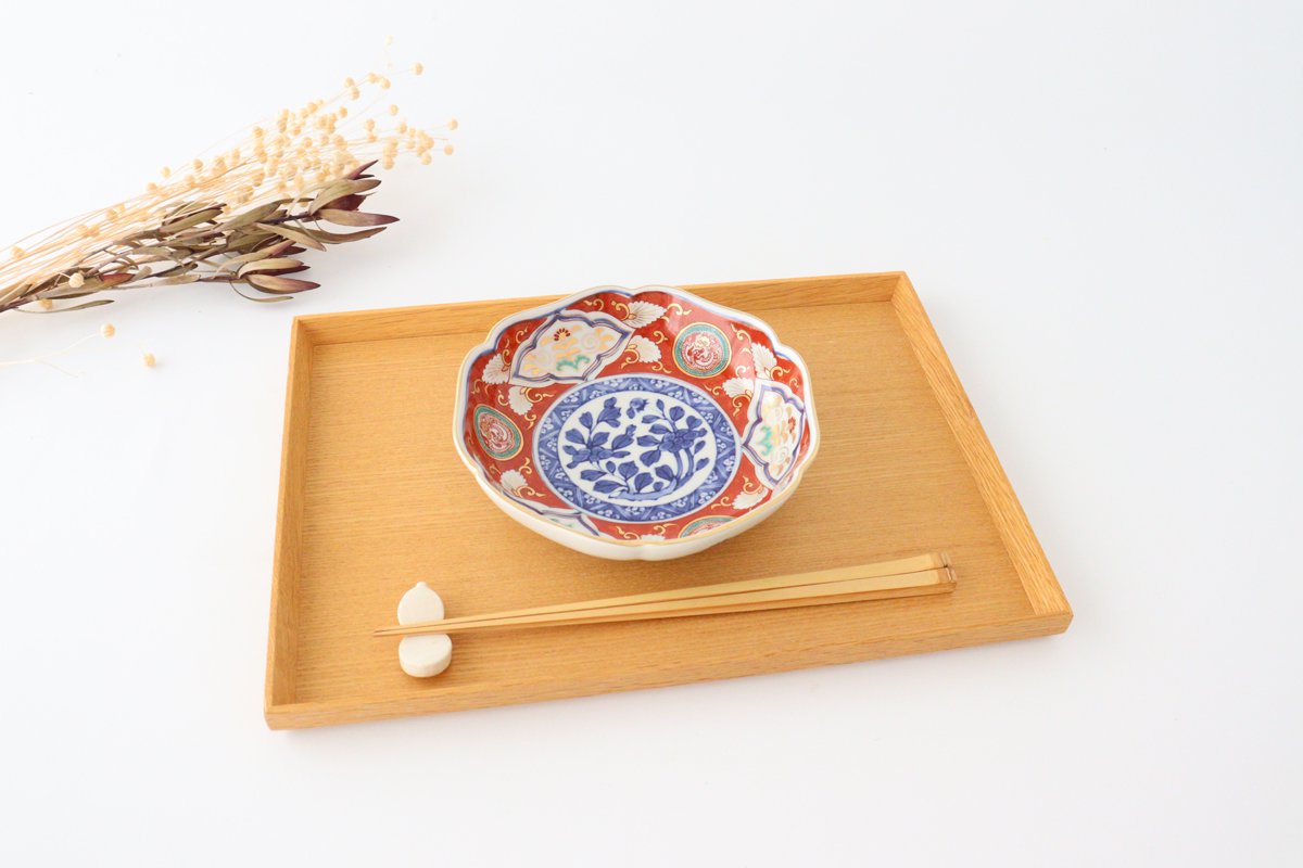 Rinkurou Kiln Small Bowl Old Imari Style Flower-pattern | Kobachi Hasami Ware