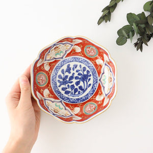 Rinkurou Kiln Small Bowl Old Imari Style Flower-pattern  | Kobachi Hasami Ware-Detail3