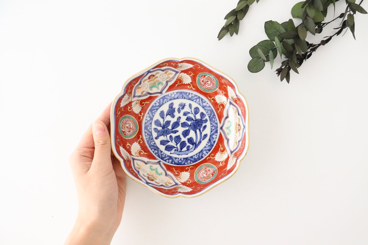 Rinkurou Kiln Small Bowl Old Imari Style Flower-pattern | Kobachi Hasami Ware