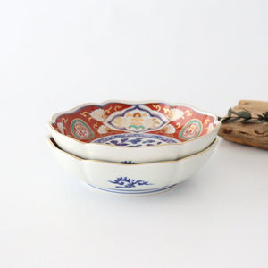 Rinkurou Kiln Small Bowl Old Imari Style Flower-pattern  | Kobachi Hasami Ware-Detail4