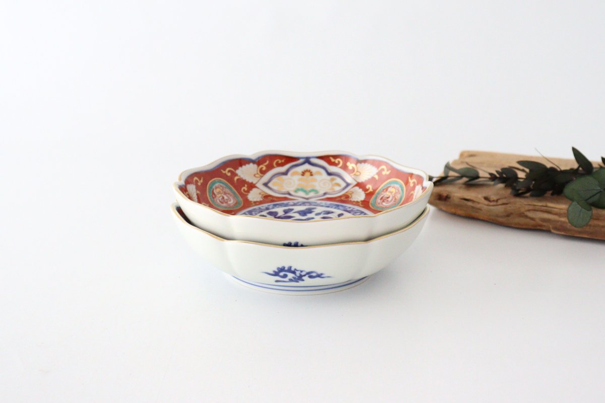 Rinkurou Kiln Small Bowl Old Imari Style Flower-pattern | Kobachi Hasami Ware