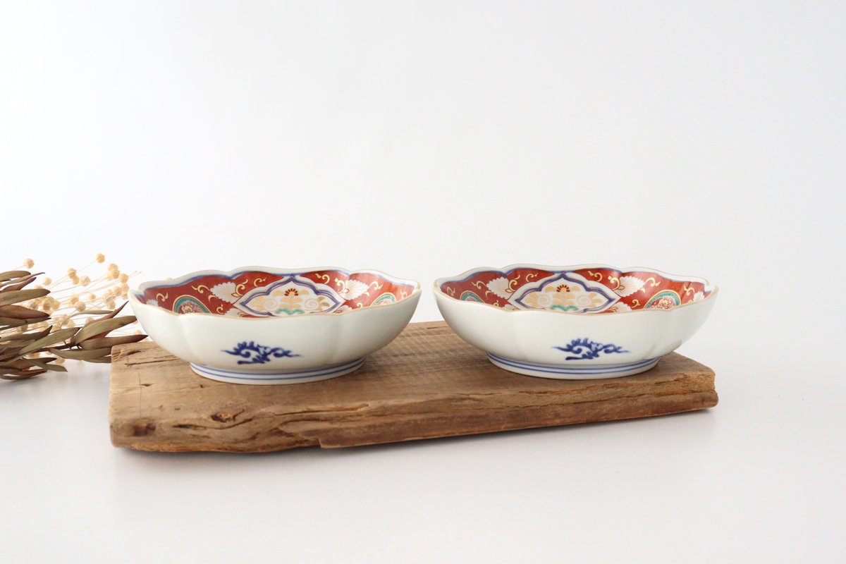 Rinkurou Kiln Small Bowl Old Imari Style Flower-pattern | Kobachi Hasami Ware