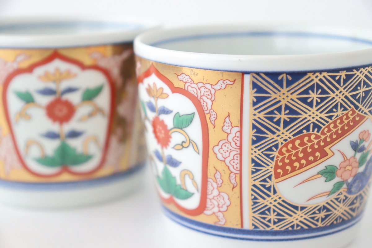 Soba choko window flower picture porcelain Rinkurou kiln Hasami ware-Detail8