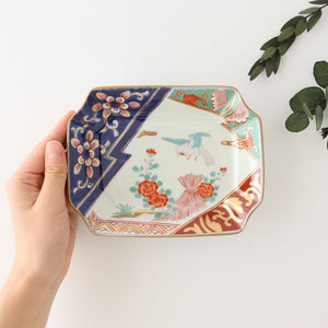 Rinkuro Kiln Octagonal Plate Peony | Sushi Plate Hasami Ware-Detail2