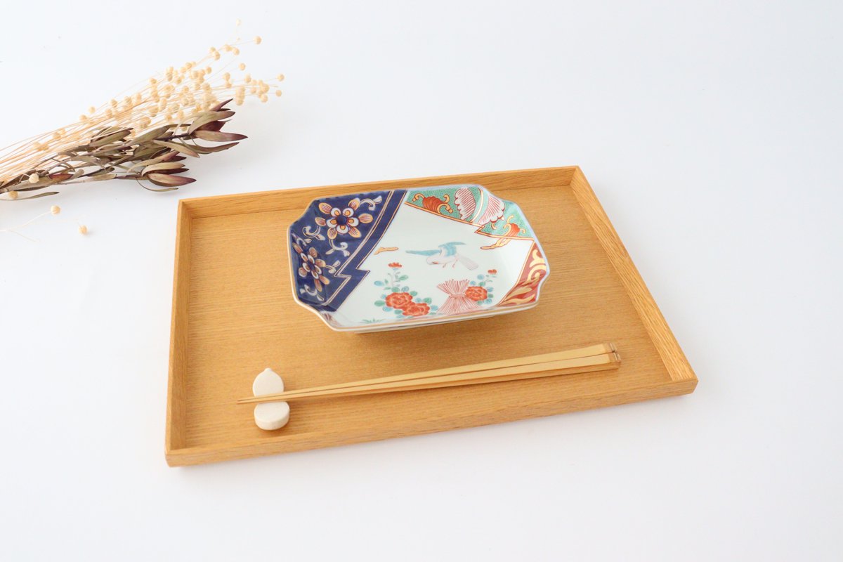 Rinkuro Kiln Octagonal Plate Peony | Sushi Plate Hasami Ware-Detail3