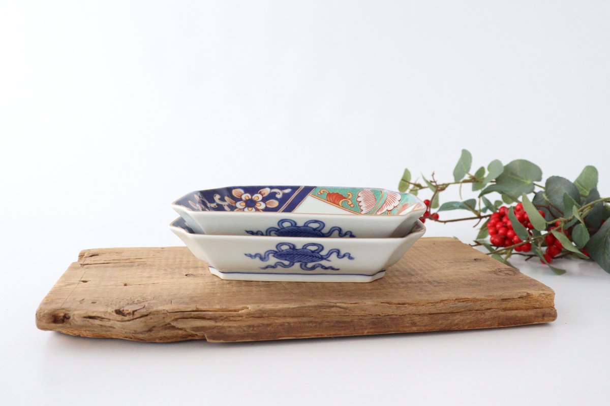 Rinkuro Kiln Octagonal Plate Peony | Sushi Plate Hasami Ware-Detail4