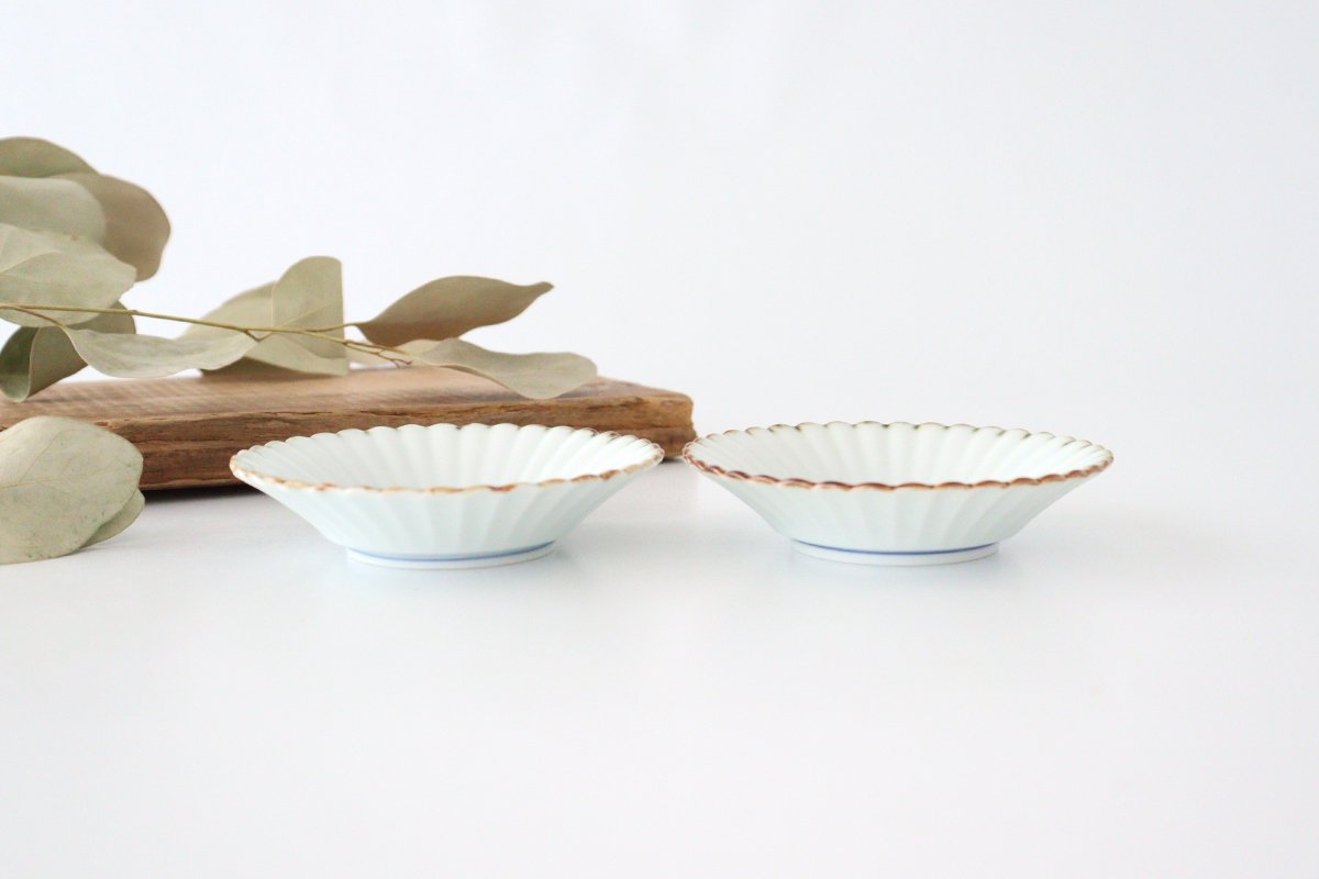 Rinkurou Kiln Chrysanthemum-shaped Small Plate Cloud Pattern | Hasami Ware
