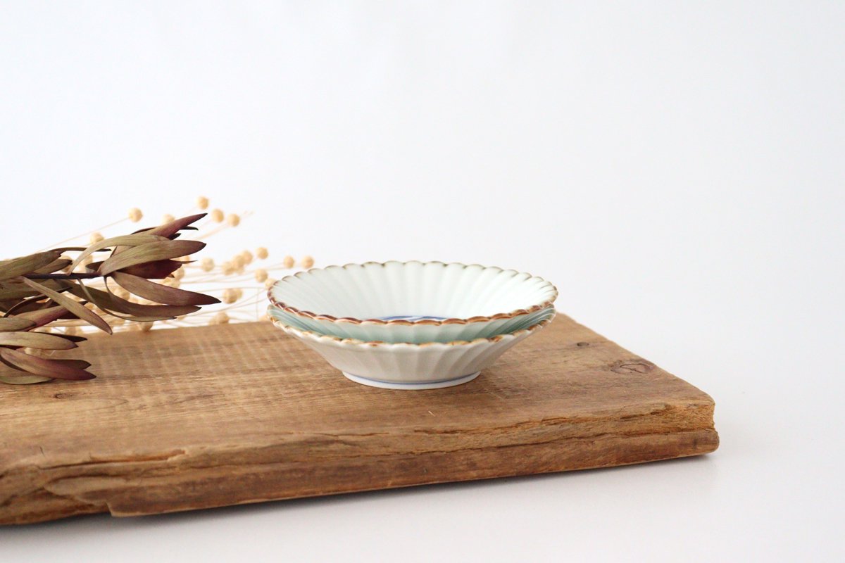 Rinkurou Kiln Chrysanthemum-shaped Small Plate Cloud Pattern | Hasami Ware