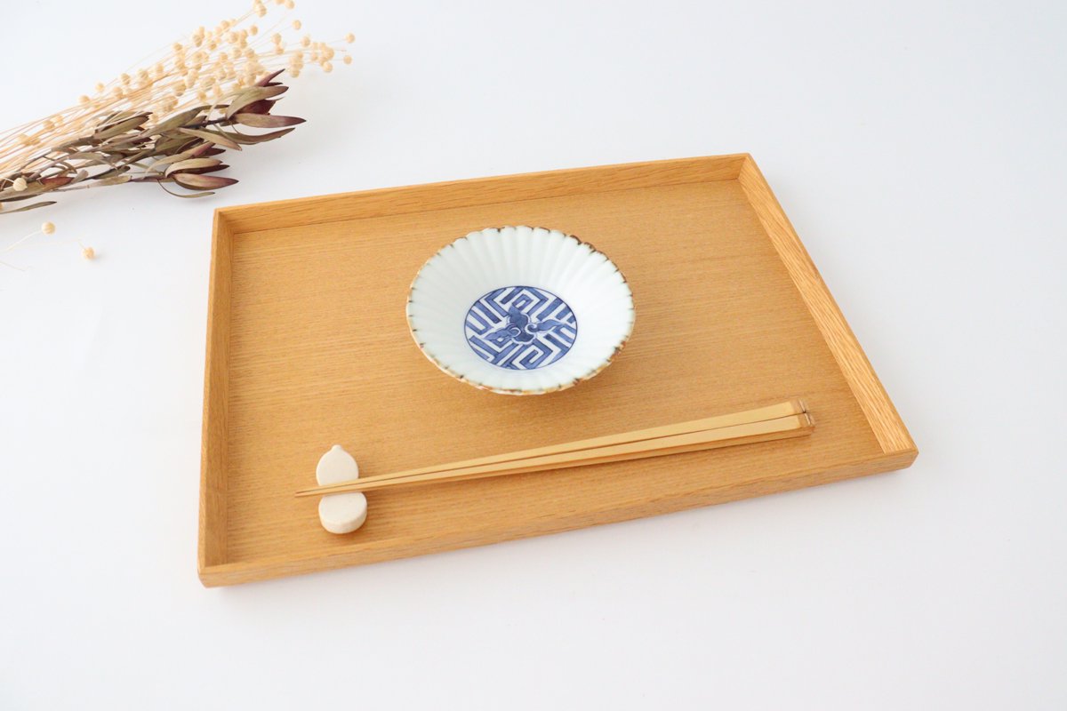 Rinkurou Kiln Chrysanthemum-shaped Small Plate Cloud Pattern | Hasami Ware