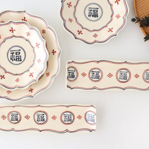 Long and narrow plate Fuku semi-porcelain Arita ware-Detail12