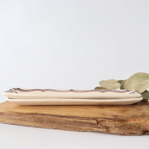 Long and narrow plate Fuku semi-porcelain Arita ware-Detail3