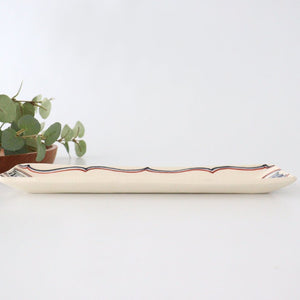 Long and narrow plate Fuku semi-porcelain Arita ware-Detail5