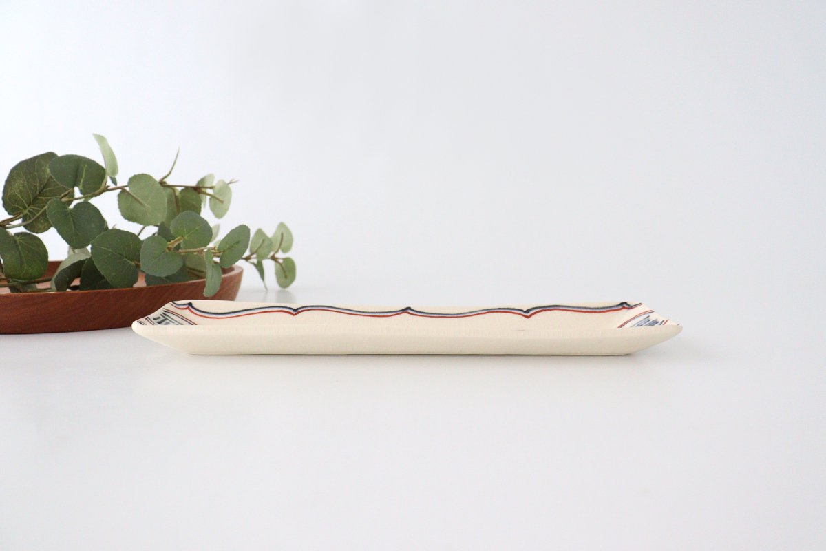 Long and narrow plate Fuku semi-porcelain Arita ware-Detail5
