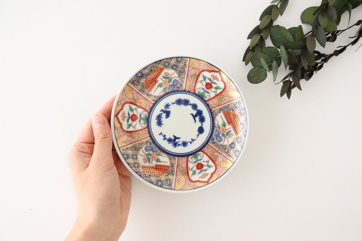 Rinkurou Kiln Small Plate Old Imari Style 12cm/4.7in | Hasami Ware