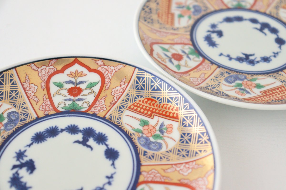 Rinkurou Kiln Small Plate Old Imari Style 12cm/4.7in | Hasami Ware-Detail8