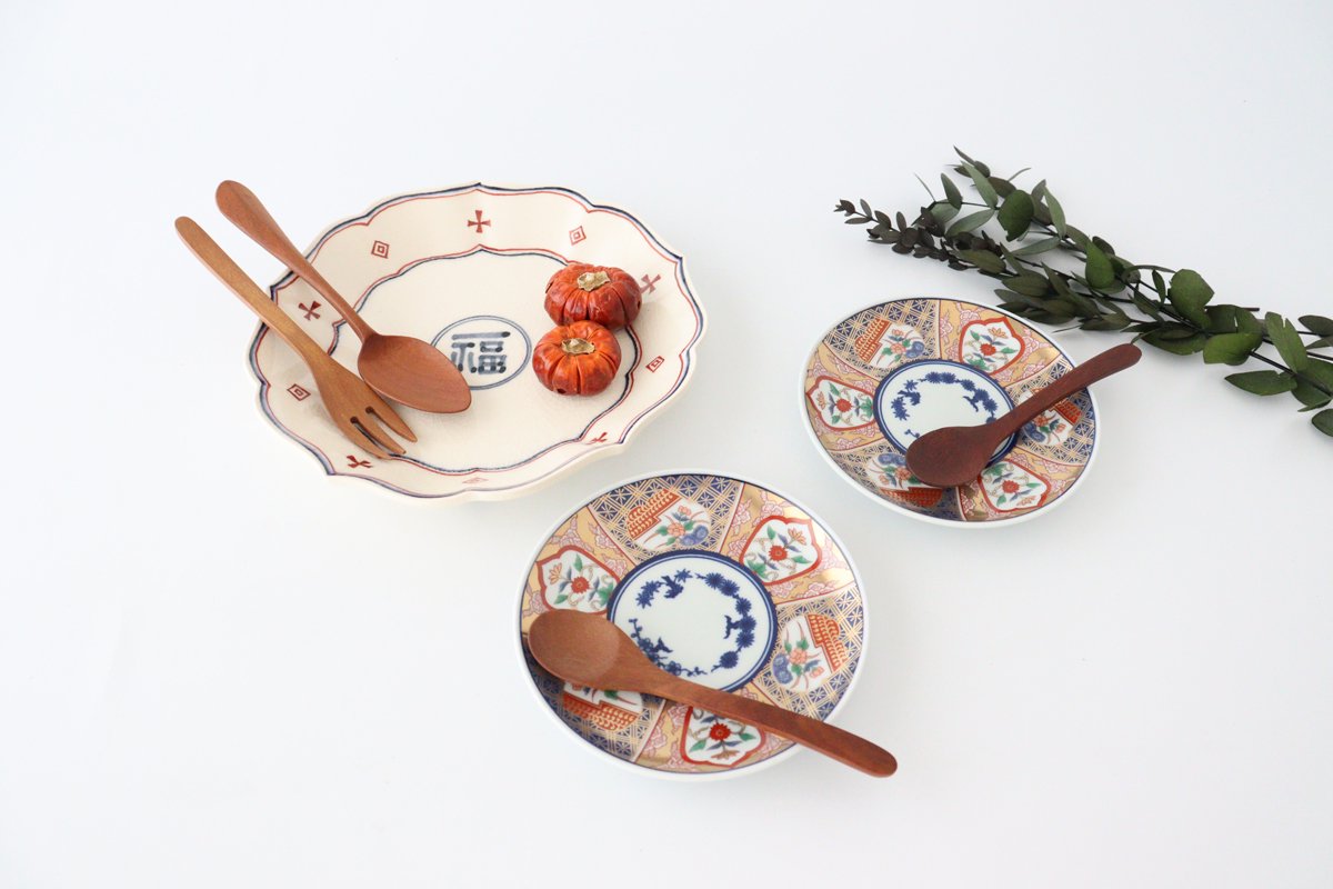 Rinkurou Kiln Small Plate Old Imari Style 12cm/4.7in | Hasami Ware