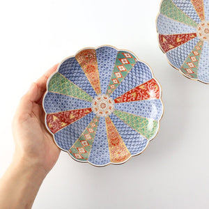 Rinkurou Kiln Chrysanthemum Shaped Plate Old Imari Pattern Red&Green 15cm/5.9in | Hasami Ware-Detail2