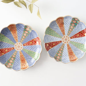 Rinkurou Kiln Chrysanthemum Shaped Plate Old Imari Pattern Red&Green 15cm/5.9in | Hasami Ware-Detail10