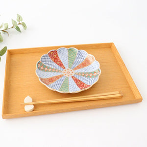 Rinkurou Kiln Chrysanthemum Shaped Plate Old Imari Pattern Red&Green 15cm/5.9in | Hasami Ware-Detail3