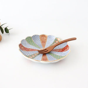 Rinkurou Kiln Chrysanthemum Shaped Plate Old Imari Pattern Red&Green 15cm/5.9in | Hasami Ware-Detail6