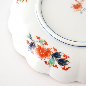 Rinkurou Kiln Chrysanthemum Shaped Plate Old Imari Pattern Red&Green 15cm/5.9in | Hasami Ware-Detail7