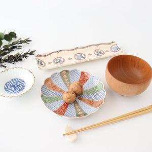 Rinkurou Kiln Chrysanthemum Shaped Plate Old Imari Pattern Red&Green 15cm/5.9in | Hasami Ware-Detail8