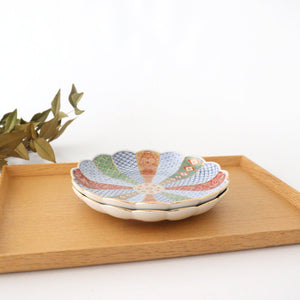 Rinkurou Kiln Chrysanthemum Shaped Plate Old Imari Pattern Red&Green 15cm/5.9in | Hasami Ware-Detail9