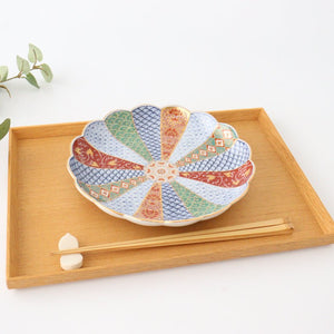 Rinkurou Kiln Chrysanthemum Shaped Plate Old Imari Pattern Red&Green 19.5cm/7.7in | Hasami Ware-Detail2