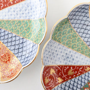 Rinkurou Kiln Chrysanthemum Shaped Plate Old Imari Pattern Red&Green 19.5cm/7.7in | Hasami Ware-Detail11