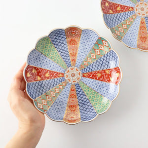 Rinkurou Kiln Chrysanthemum Shaped Plate Old Imari Pattern Red&Green 19.5cm/7.7in | Hasami Ware-Detail3