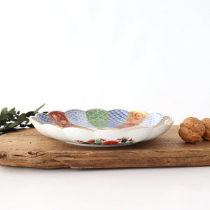 Rinkurou Kiln Chrysanthemum Shaped Plate Old Imari Pattern Red&Green 19.5cm/7.7in | Hasami Ware-Detail4