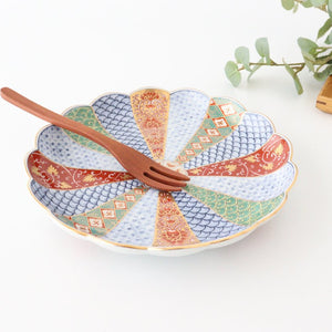 Rinkurou Kiln Chrysanthemum Shaped Plate Old Imari Pattern Red&Green 19.5cm/7.7in | Hasami Ware-Detail6