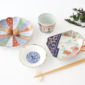 Rinkurou Kiln Chrysanthemum Shaped Plate Old Imari Pattern Red&Green 19.5cm/7.7in | Hasami Ware-Detail8