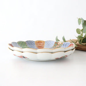 Rinkurou Kiln Chrysanthemum Shaped Plate Old Imari Pattern Red&Green 19.5cm/7.7in | Hasami Ware-Detail9