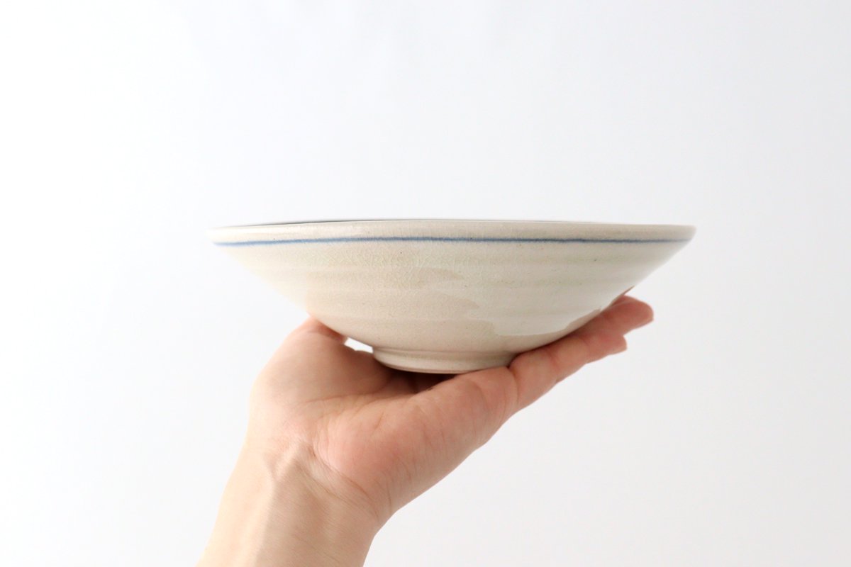 Flat Bowl Blue Flower Annan | Serving Bowl Mino Ware