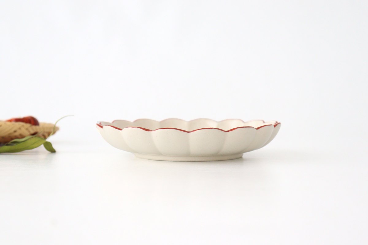 Chrysanthemum-shaped Plate RED 15.5cm/6.1in| Mino Ware