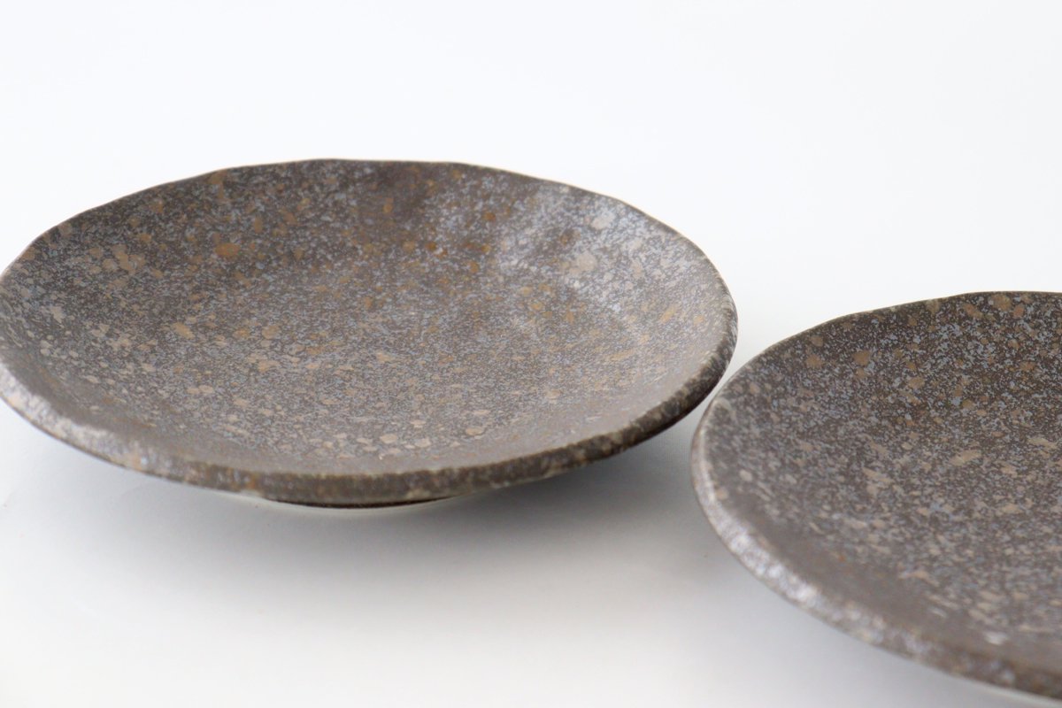 Spica Round Plate Brown 15cm/5.9in | Mino Ware