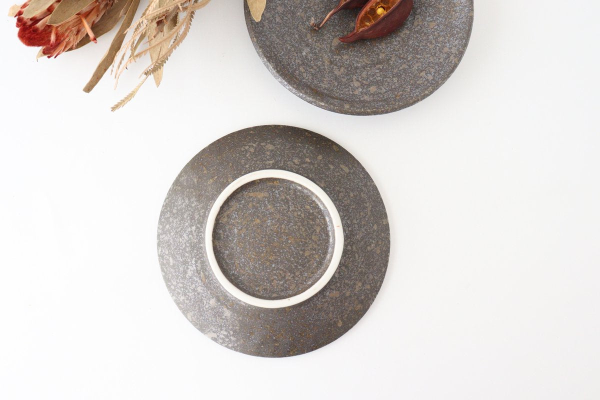Spica Round Plate Brown 15cm/5.9in | Mino Ware