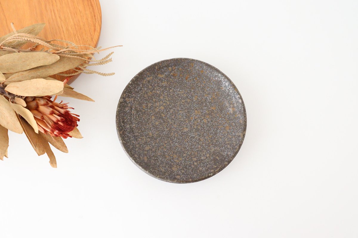 Spica Round Plate Brown 15cm/5.9in | Mino Ware