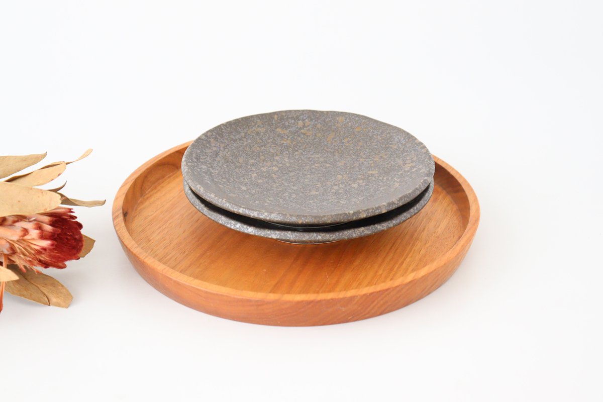 Spica Round Plate Brown 15cm/5.9in | Mino Ware