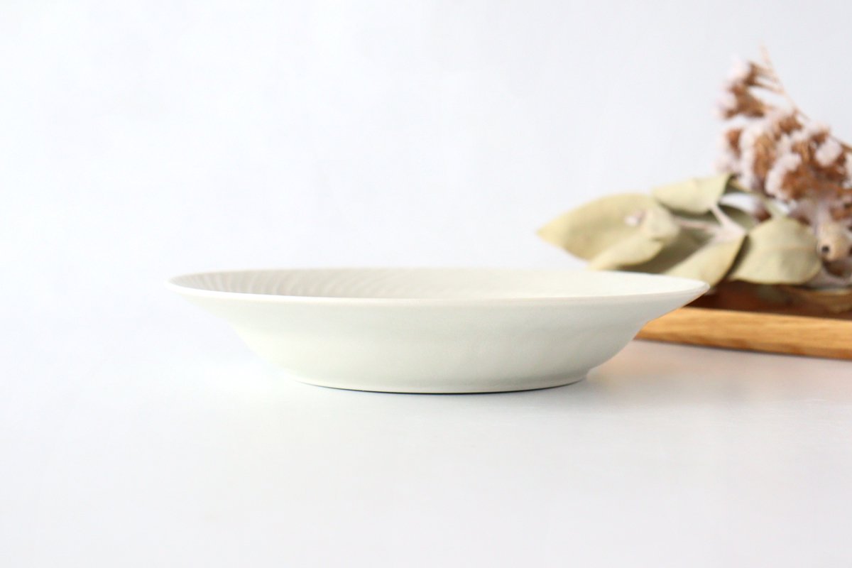 Laurel Deep Plate White 21cm/8.3in l Mino Ware