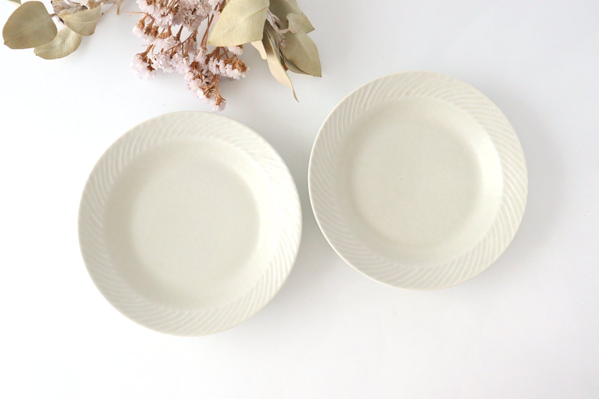 Laurel Deep Plate White 21cm/8.3in l Mino Ware