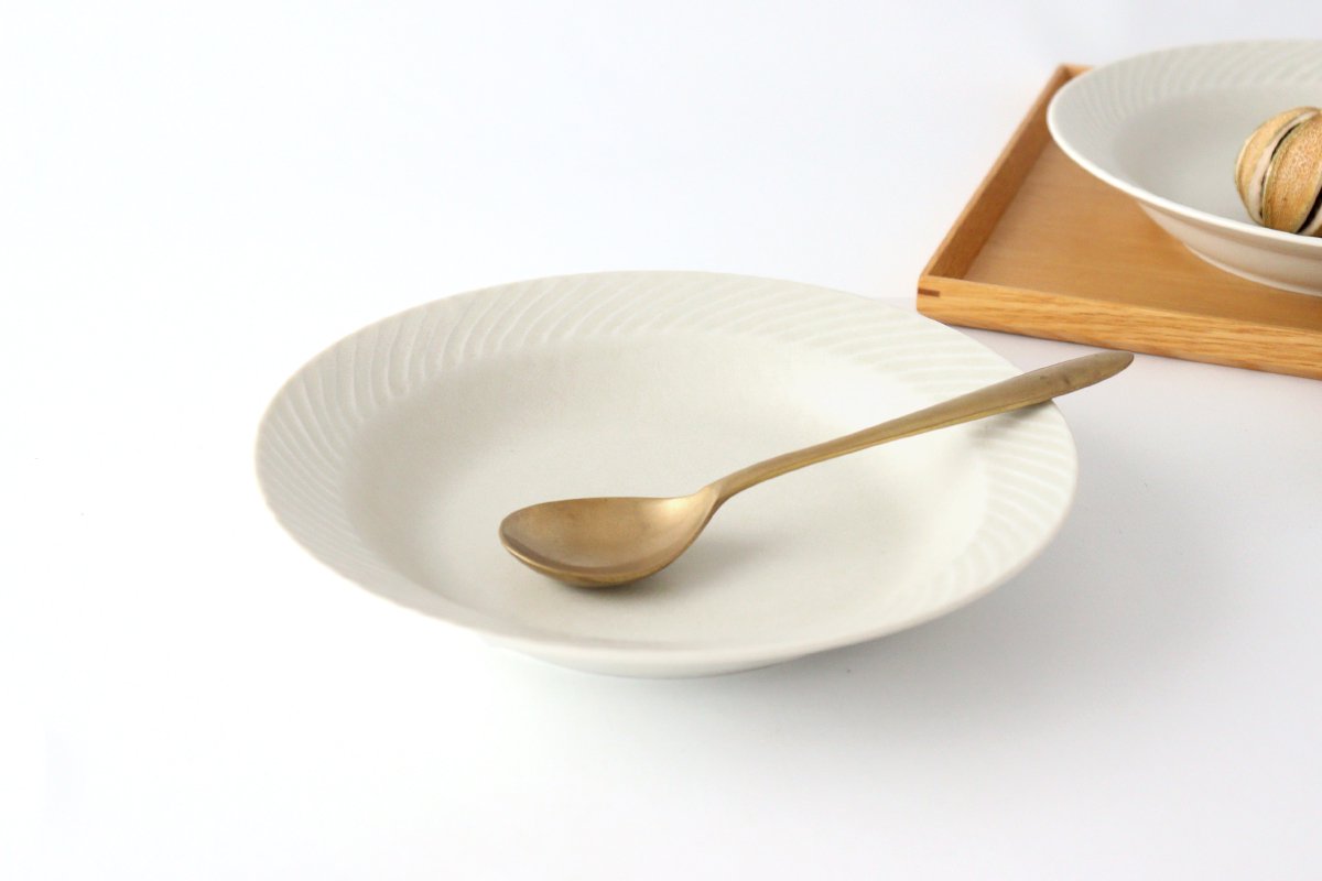 Laurel Deep Plate White 21cm/8.3in l Mino Ware
